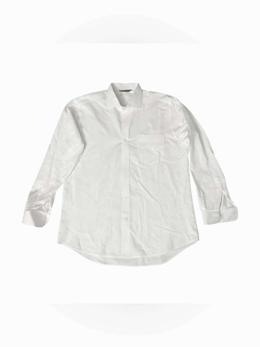 Men's White Dress Shirt with Chest Pocket - Timeless Button-Up